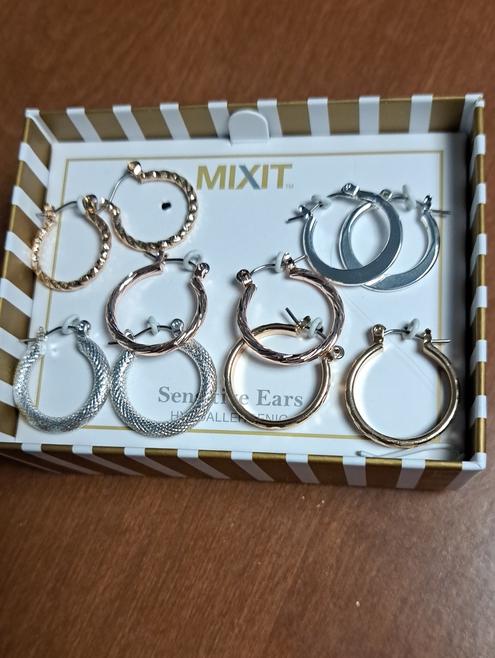 Mixit Hoop Earring Set in Silver and Rose Gold